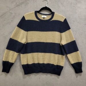 Galeries Lafayette Mohair Wool Blend Sweater Womens Size Large Stripe Soft Warm‎